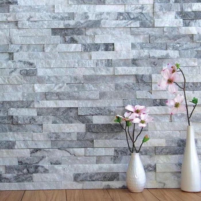 Natural grey slate culture stone exterior stone wall cladding stone wall panel