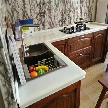 Fehér nanokristályos üveg kő panel munkalaphoz