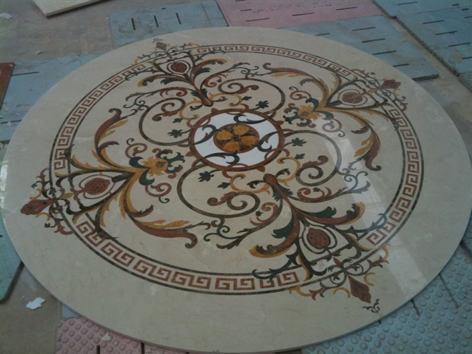 Stone Waterjet Marble Medallion Floor Tile Designs